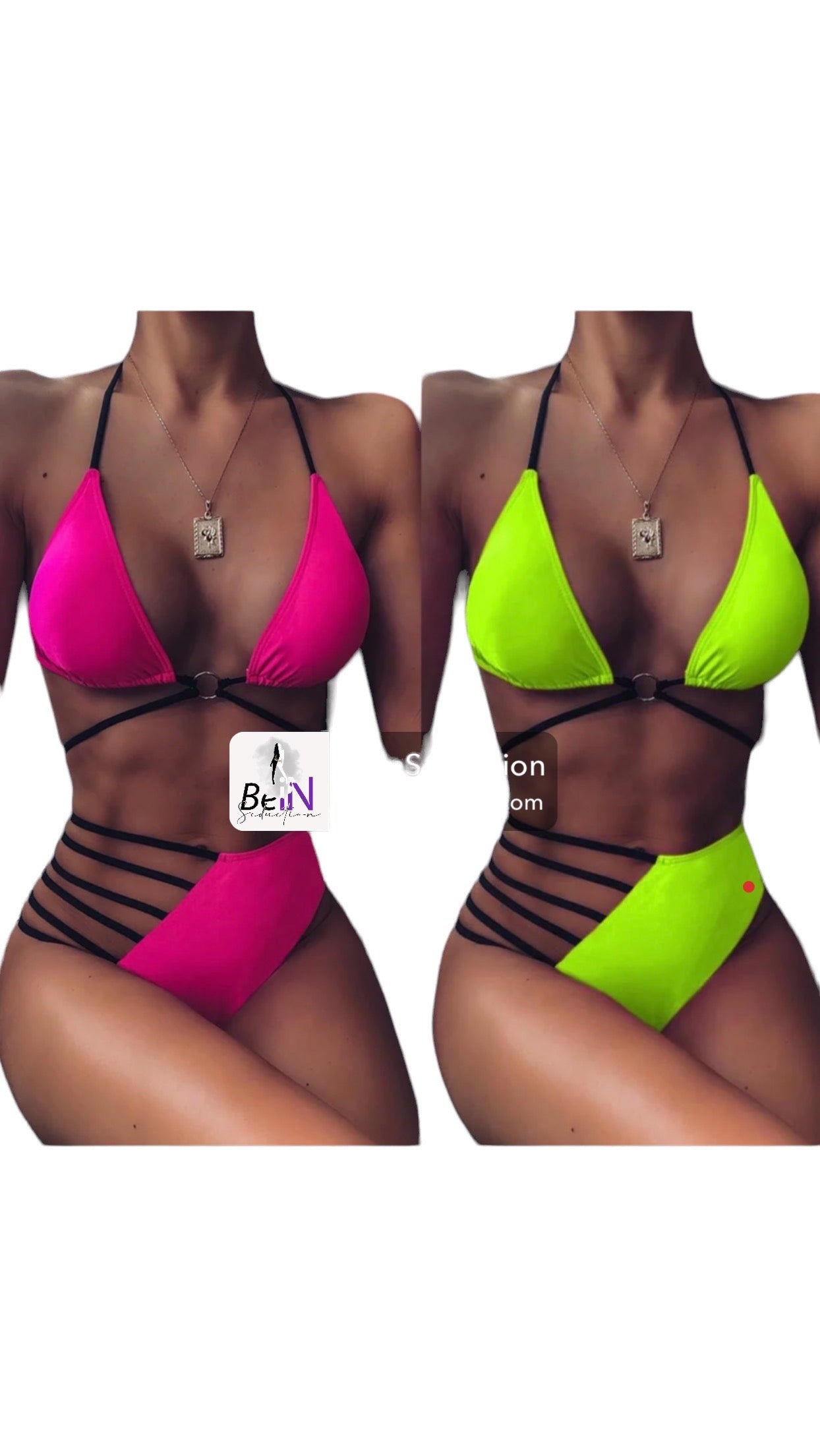 PINK AND LIME GREEN Swimsuit
