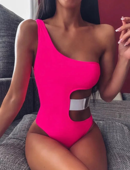 Pink One Piece Strap SwimSuit